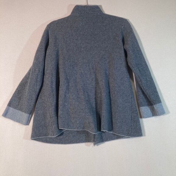 Bendetta B Cardigan Women's Sz M Grey Made in Italy Soft Wool Blend Herringbone‎ - Picture 6 of 12